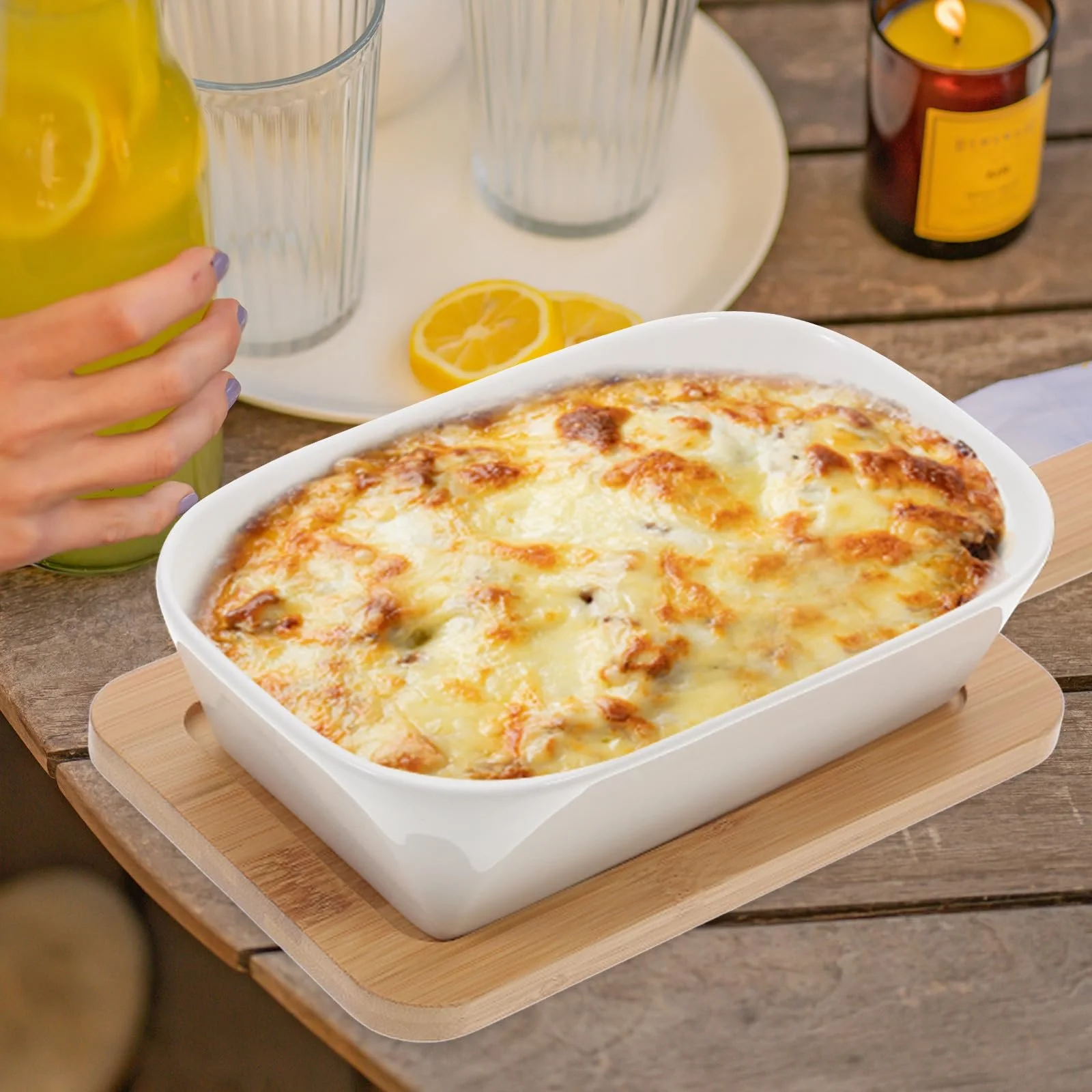 Форма для запекания DOITOOL Набор с деревянной подставкой Прямоугольная Глубокая, фото №2 Форма для запекания DOITOOL Набор с деревянной подставкой Прямоугольная Глубокая, фото №2