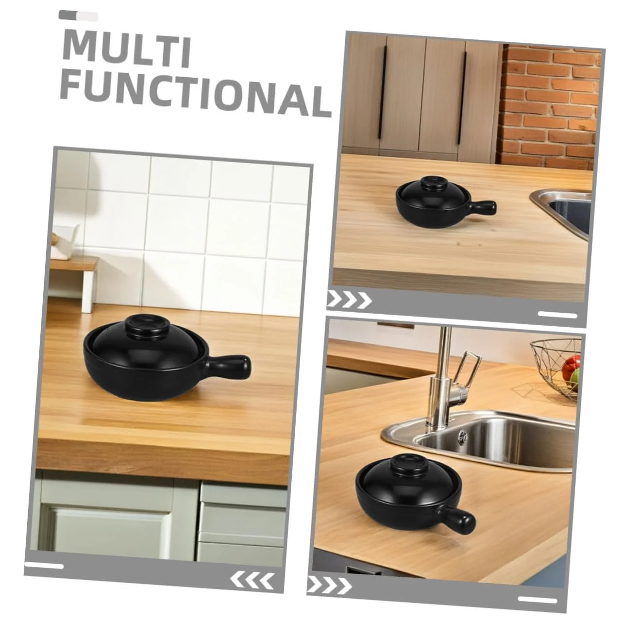 Кастрюля TOYANDONA из натуральной глины с крышкой для газовой плиты, фото №9