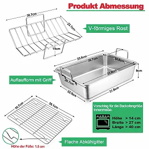 Форма для запікання HaWare з решіткою з нержавіючої сталі набір із 3 шт. 35.8 x 26.7 x 9 см ціна на synthetic.ua - Фото 1 Форма для запікання HaWare з решіткою з нержавіючої сталі набір із 3 шт. 35.8 x 26.7 x 9 см synthetic.ua - Фото 1