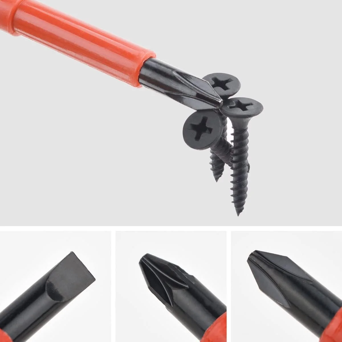 Набір діелектричних викруток Gunpla 11 предметів VDE SL PH PZ з тестером напруги 1000 В Kraftform, фото №5