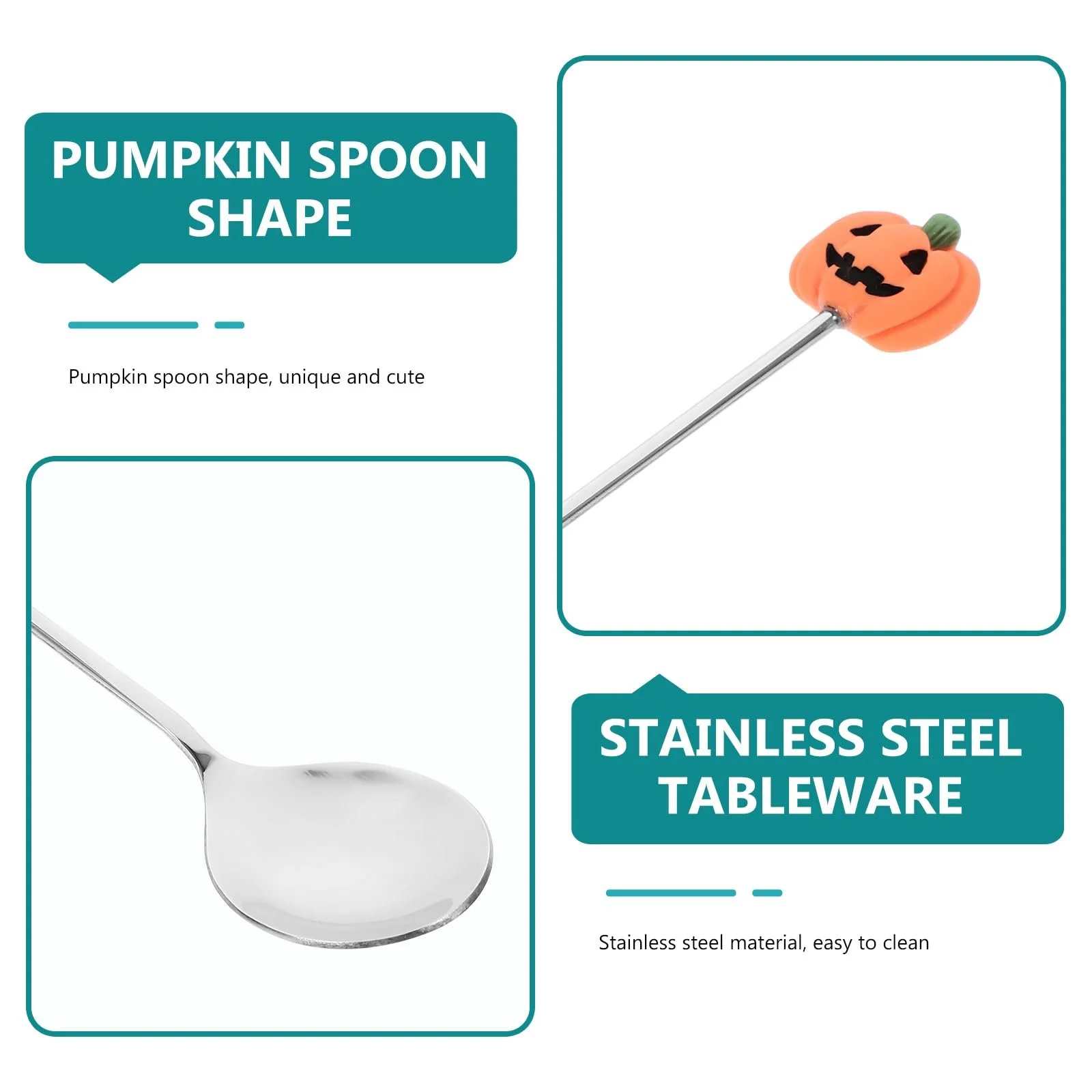 Ложка BESTonZON Хелловін, нержавіюча сталь, гарбуз, фото №5