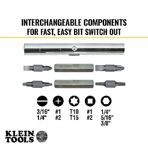 Викрутка та торцевий ключ KLEIN TOOLS 32500 11 в 1 Cushion Grip чорна synthetic.ua - Фото 1