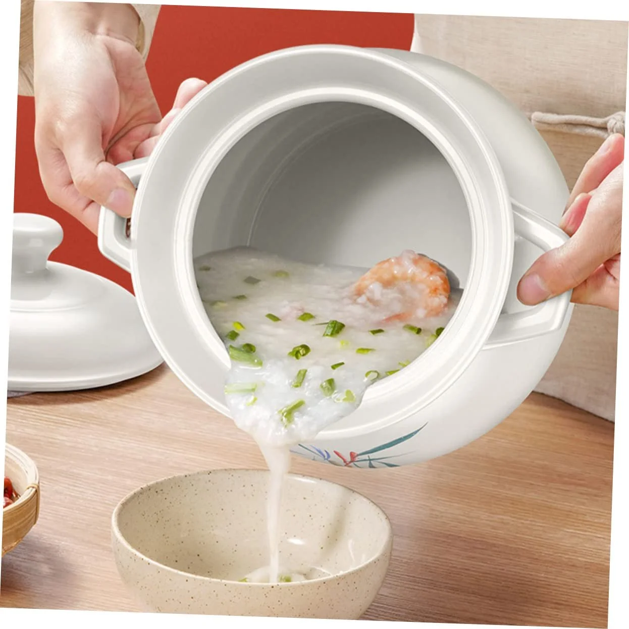 Кастрюля TIDTALEO керамическая круглая с крышкой термостойкая большая, фото №5