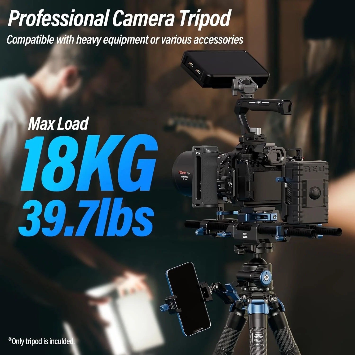 Штатив SIRUI AM-324 Чорний-синій, фото №2 Штатив SIRUI AM-324 Чорний-синій, фото №2