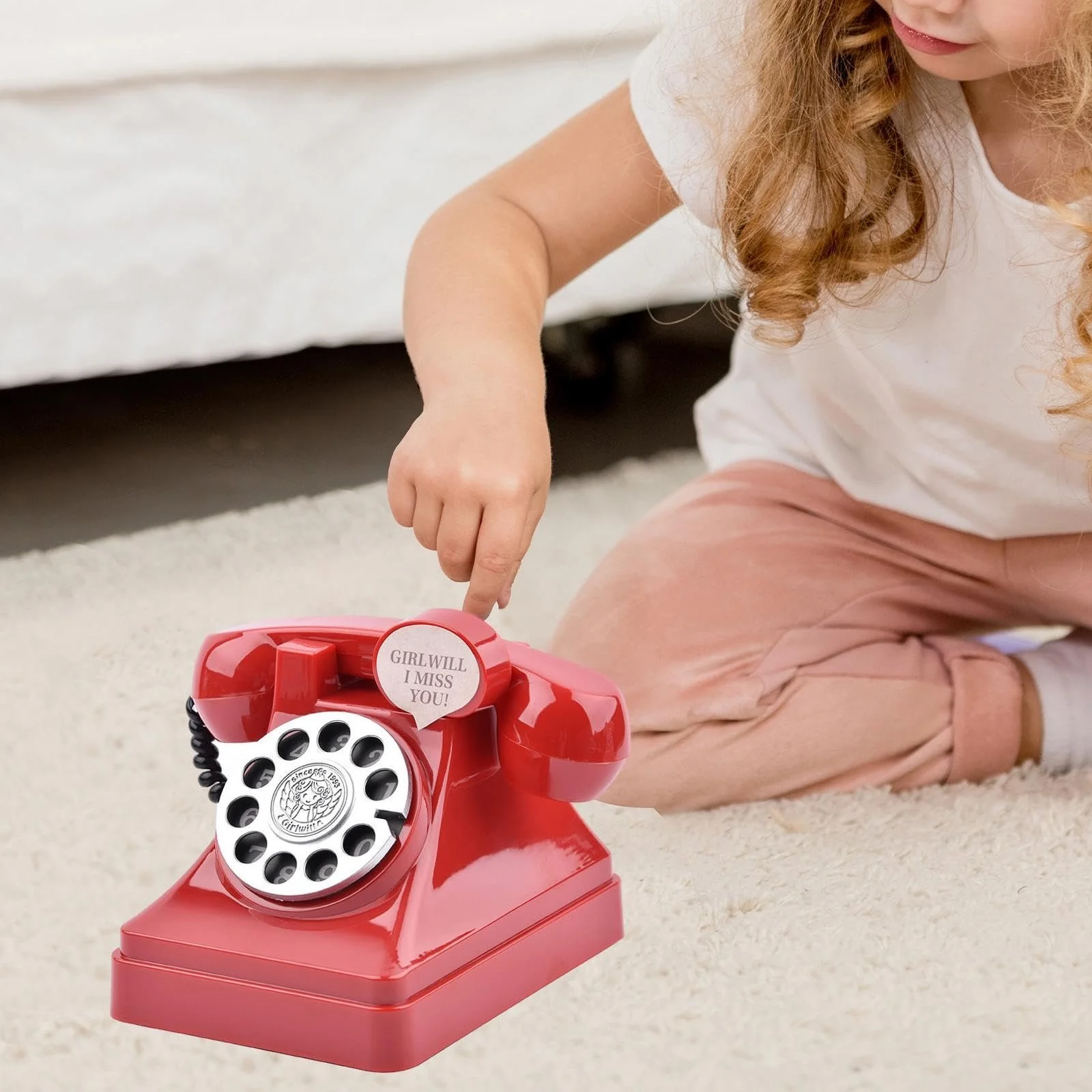 Скарбничка predolo Ретро-телефон Червона, фото №4