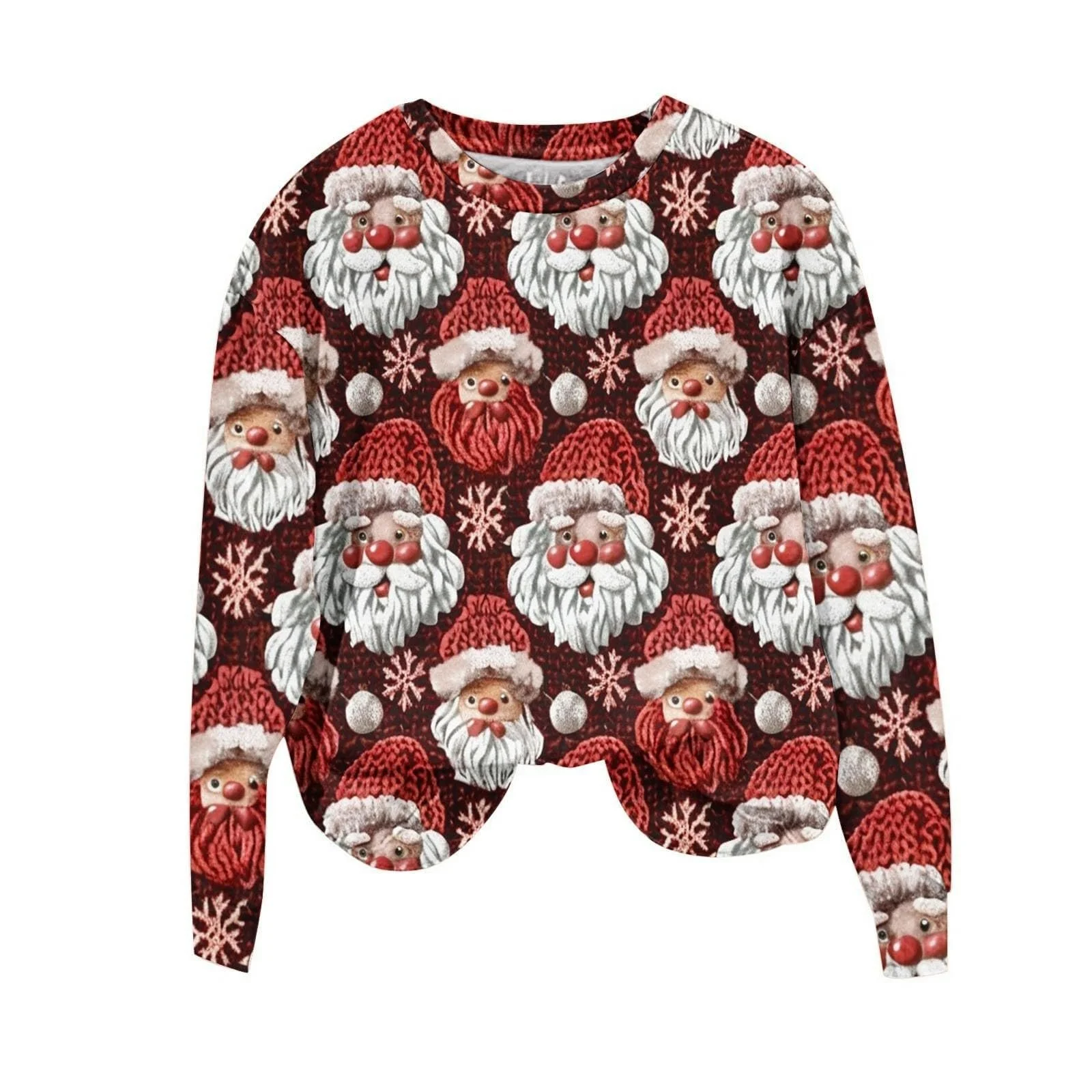 Qixiu Рождественский свитер Женский зимний свитер Рождественский свитшот с принтом Санты Снеговика Щенка Круглый вырез Повседневный верх с длинными рукавами Рождественский свитшот, фото №3 Qixiu Рождественский свитер Женский зимний свитер Рождественский свитшот с принтом Санты Снеговика Щенка Круглый вырез Повседневный верх с длинными рукавами Рождественский свитшот, фото №3