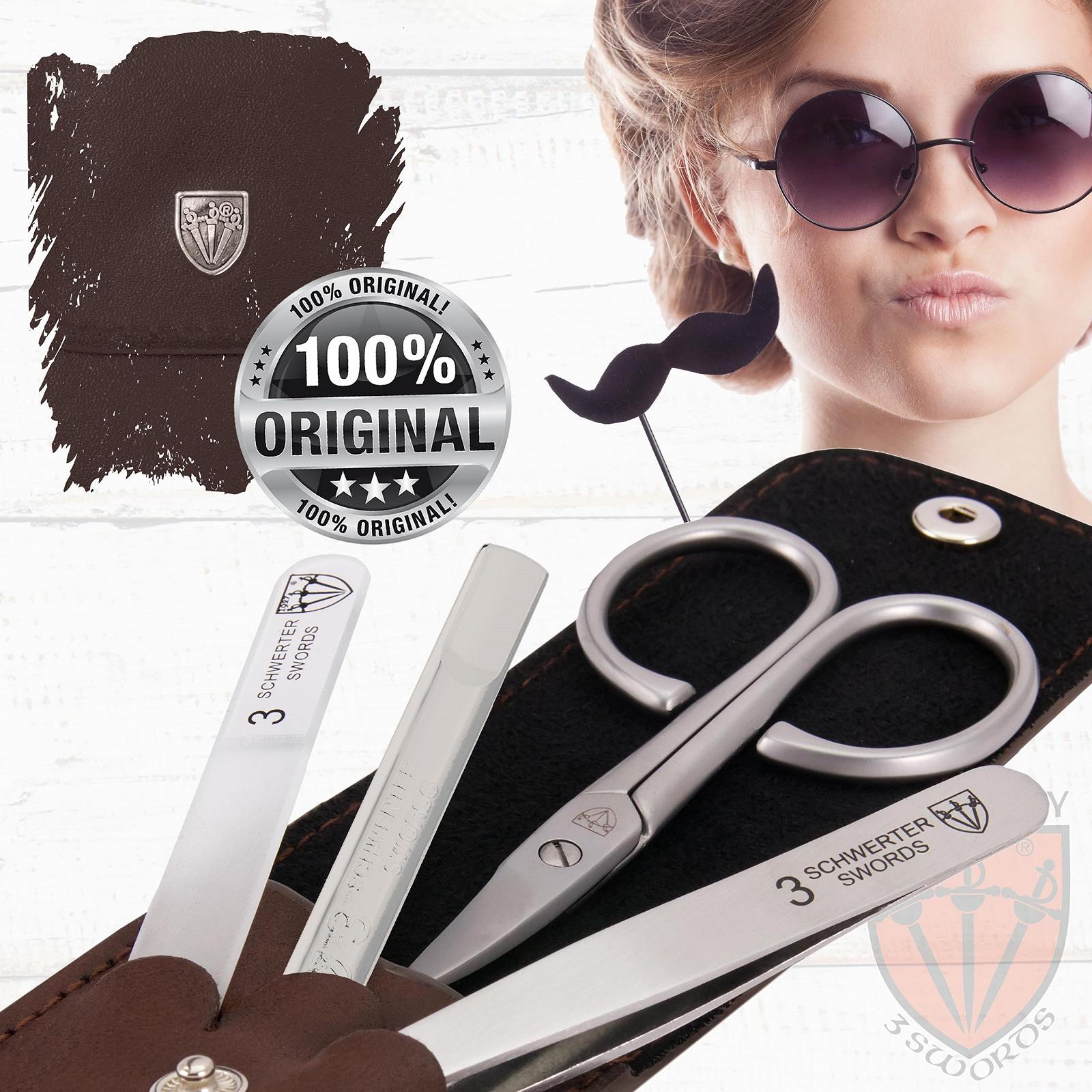 Набір для манікюру DREI SCHWERTER Nostalgia 4 предмети, коричневий шкіряний чохол, фото №5 Набір для манікюру DREI SCHWERTER Nostalgia 4 предмети, коричневий шкіряний чохол, фото №5