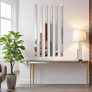 Дзеркальні наклейки на стіну Striped Design Самоклеючі Акрилові 10 шт. synthetic.ua - Фото 1