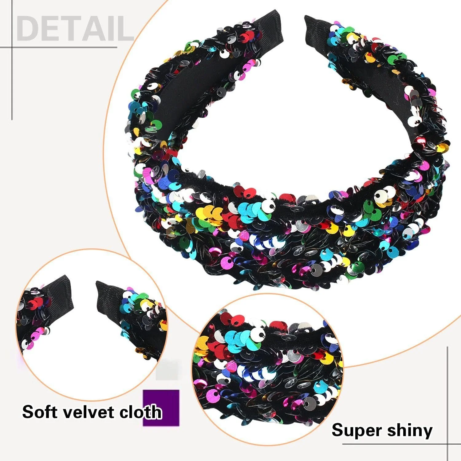 Набор из 2-х блестящих обручей на голову., фото №3