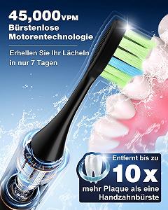 Електрична звукова зубна щітка MCURO 45000 VPM 5 режимів Таймер Чорна synthetic.ua - Фото 1