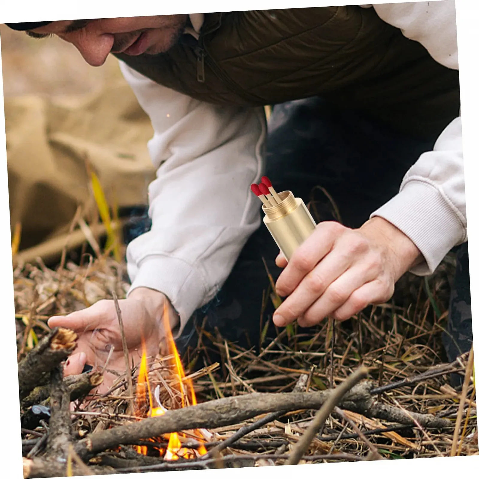 Коробка для зберігання Yardwe, маленька трубка, тримач, коробок, для виживання, дорожня латунь, палісандр, водонепроникний, фото №5