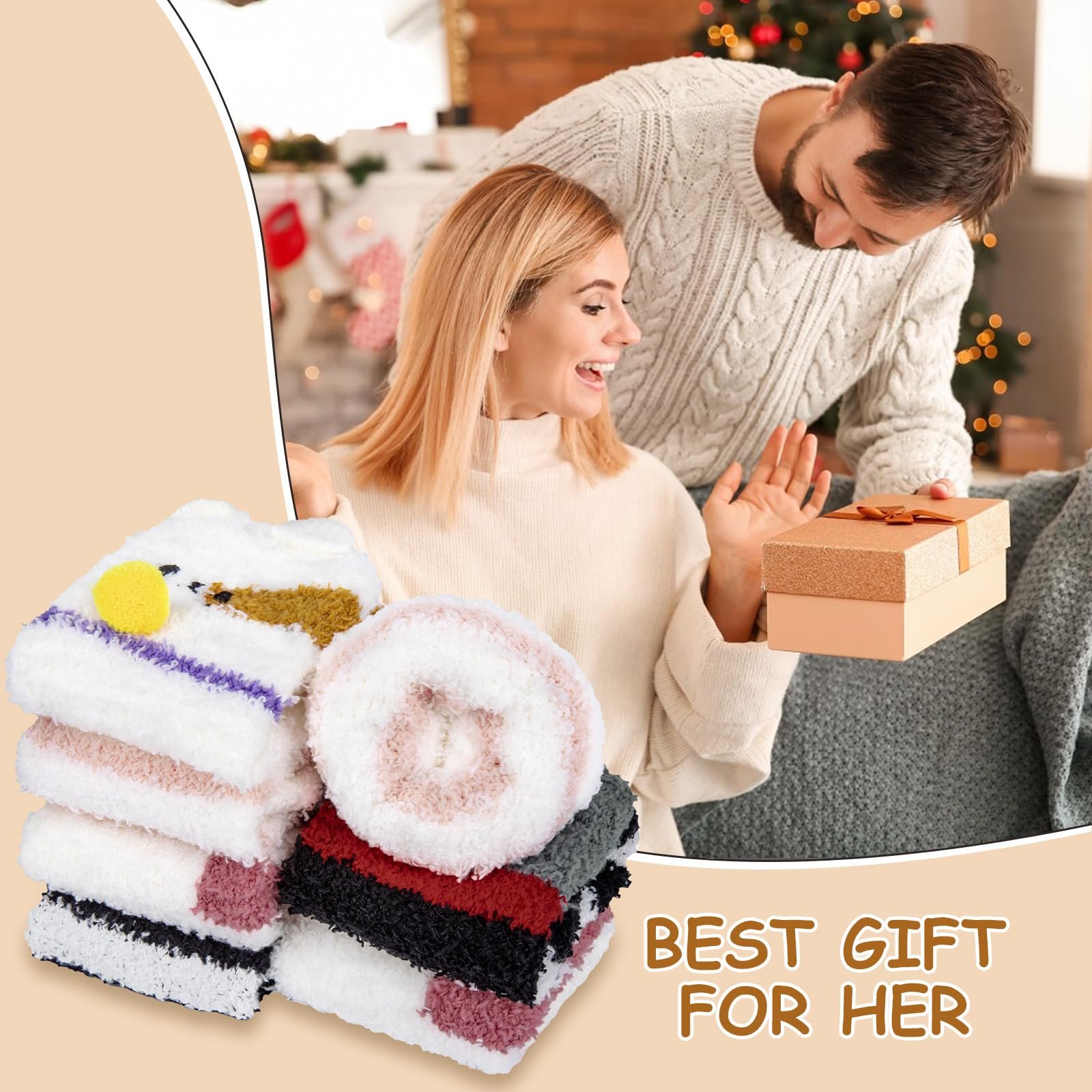 Мягкие носки Cuddly для женщин, теплые носки для кровати, толстые мягкие носки, домашние носки, женские носки, рождественский подарок, рождественские носки, зимние носки для девочек 37-42, фото №7