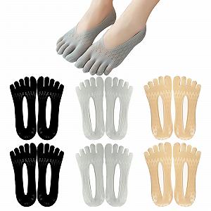 Носки с пятью пальцами Без бренда Без серии Без модели 34-39 Ice Silk Короткие невидимые носки - Фото 1