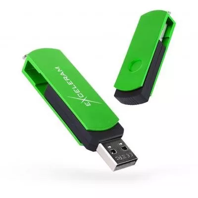 USB флеш-накопитель Exceleram 32GB P2 Series Green/Black USB 2.0 EXP2U2GRB32, фото №1