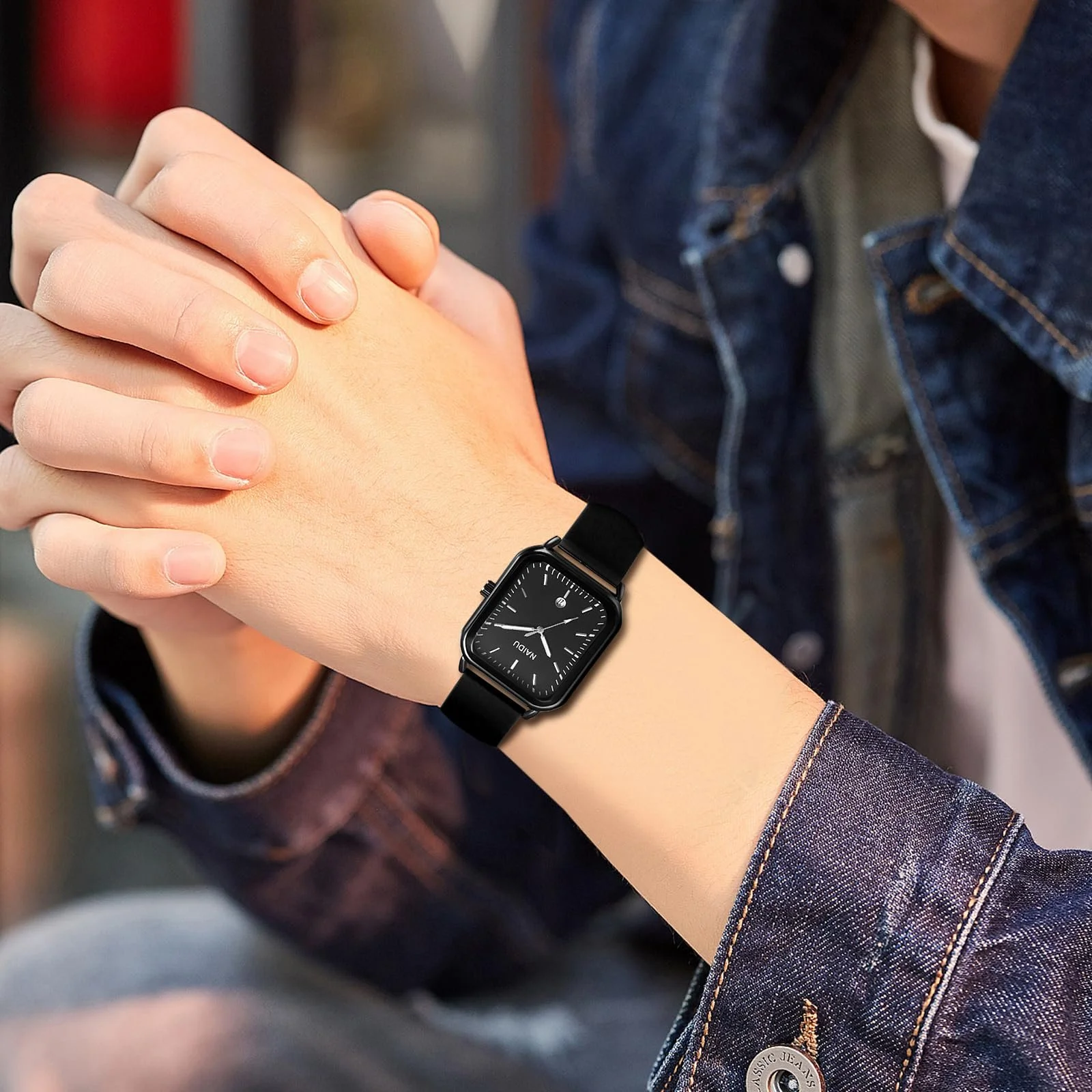 Годинник Silverora Кварцовий Аналоговий Прямокутний Силіконовий, фото №3