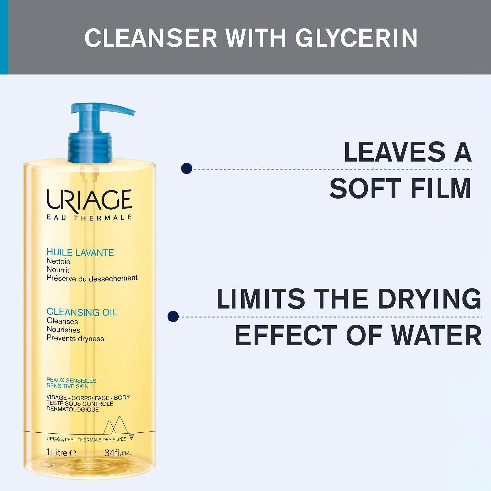 Масло для душа Uriage Soap Free с глицерином 25% 1 л, фото №3