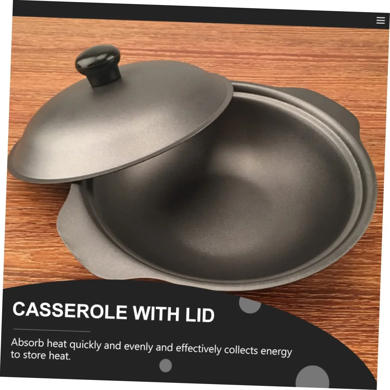 Кастрюля TIDTALEO Чугунная глиняная с крышкой, фото №5