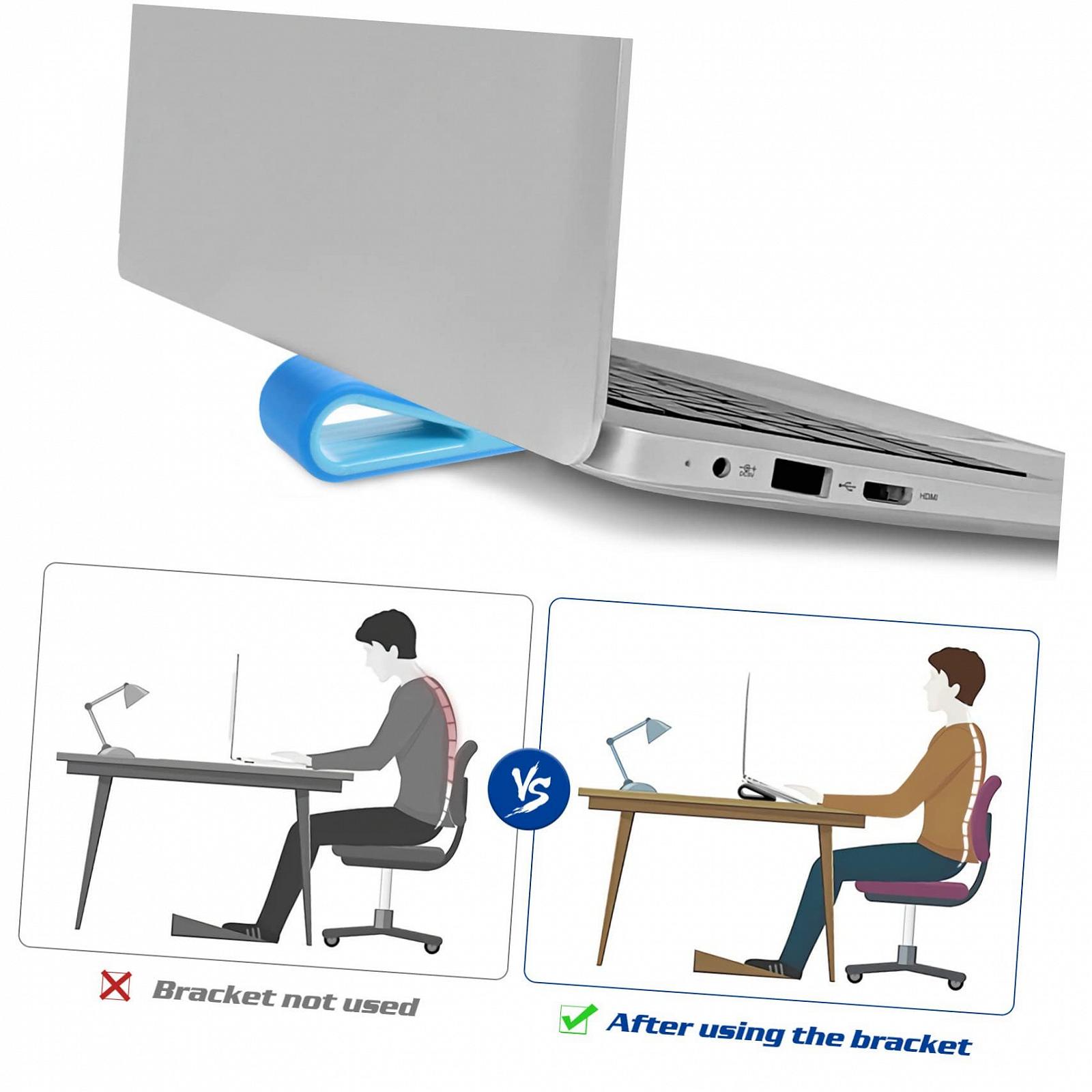 Підставка для ноутбука пластикова 4 шт. з кабельною організацією, ергономічна, кут огляду, фото №8