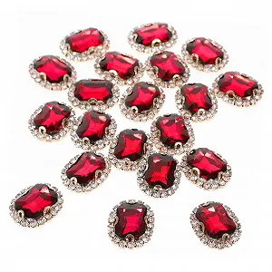 Стрази для пришивання ручної роботи 20 шт. Tofficu Скло Яскраві кольори - Фото 1