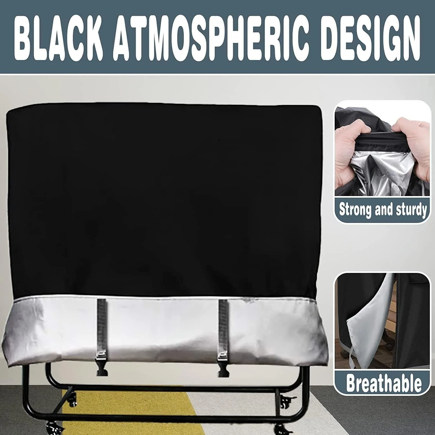 Розкладний чохол для ковдри Delamiya, 99 x 38 x 114 см, Чорний, фото №3 Розкладний чохол для ковдри Delamiya, 99 x 38 x 114 см, Чорний, фото №3