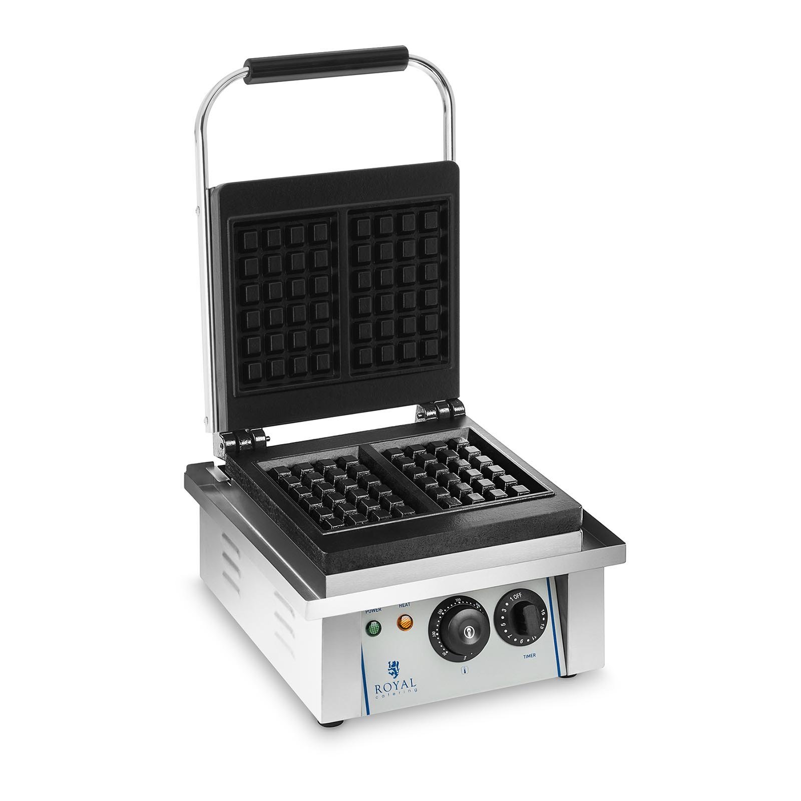 Електрична вафельниця Royal Catering RCWM-2000-E, 2 квадратні вафлі 10x17x3 см (ДxШxВ), 2000 Вт, фото №1