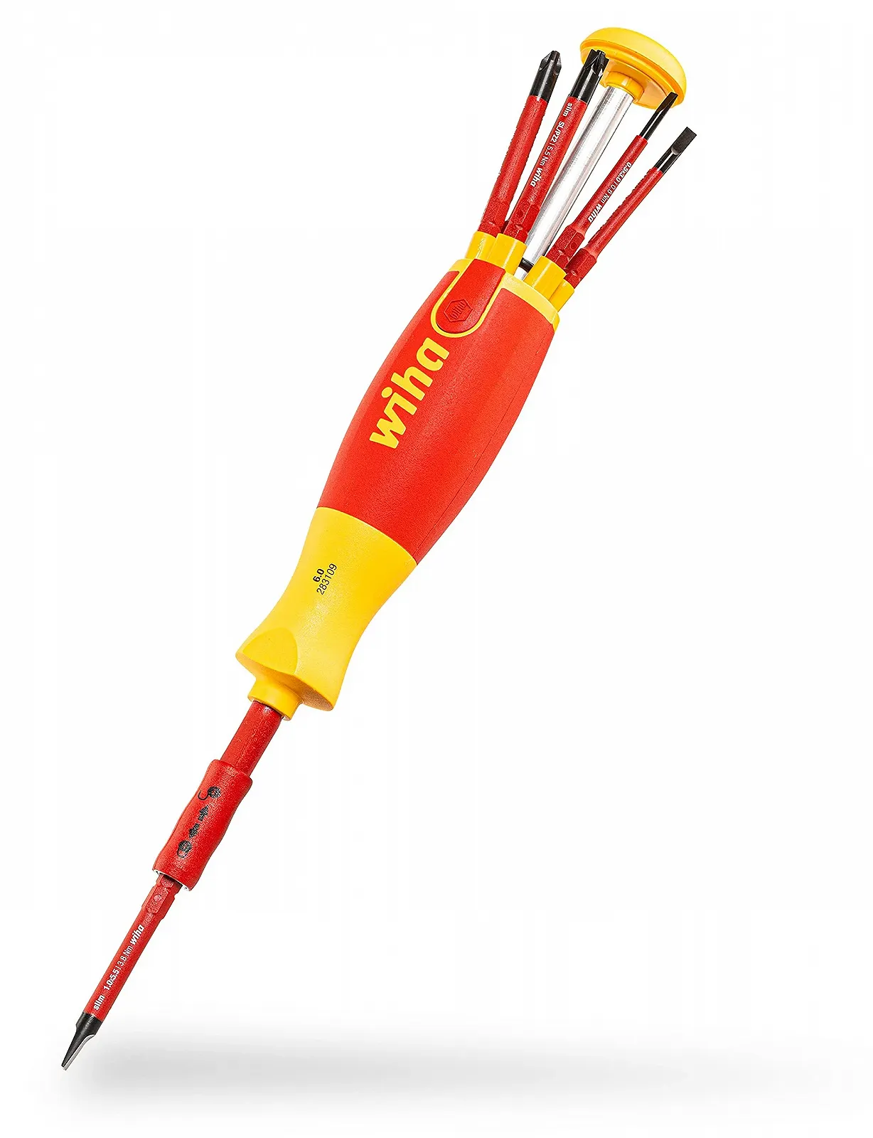 Викрутка Wiha LiftUp Electric 38612 Phillips, Slot з 6 бітами SlimBits у блістері VDE, фото №1