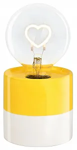 Світлодіодна декоративна лампа moses. Smile у формі лампочки із серцем на батарейках жовта - Фото 1