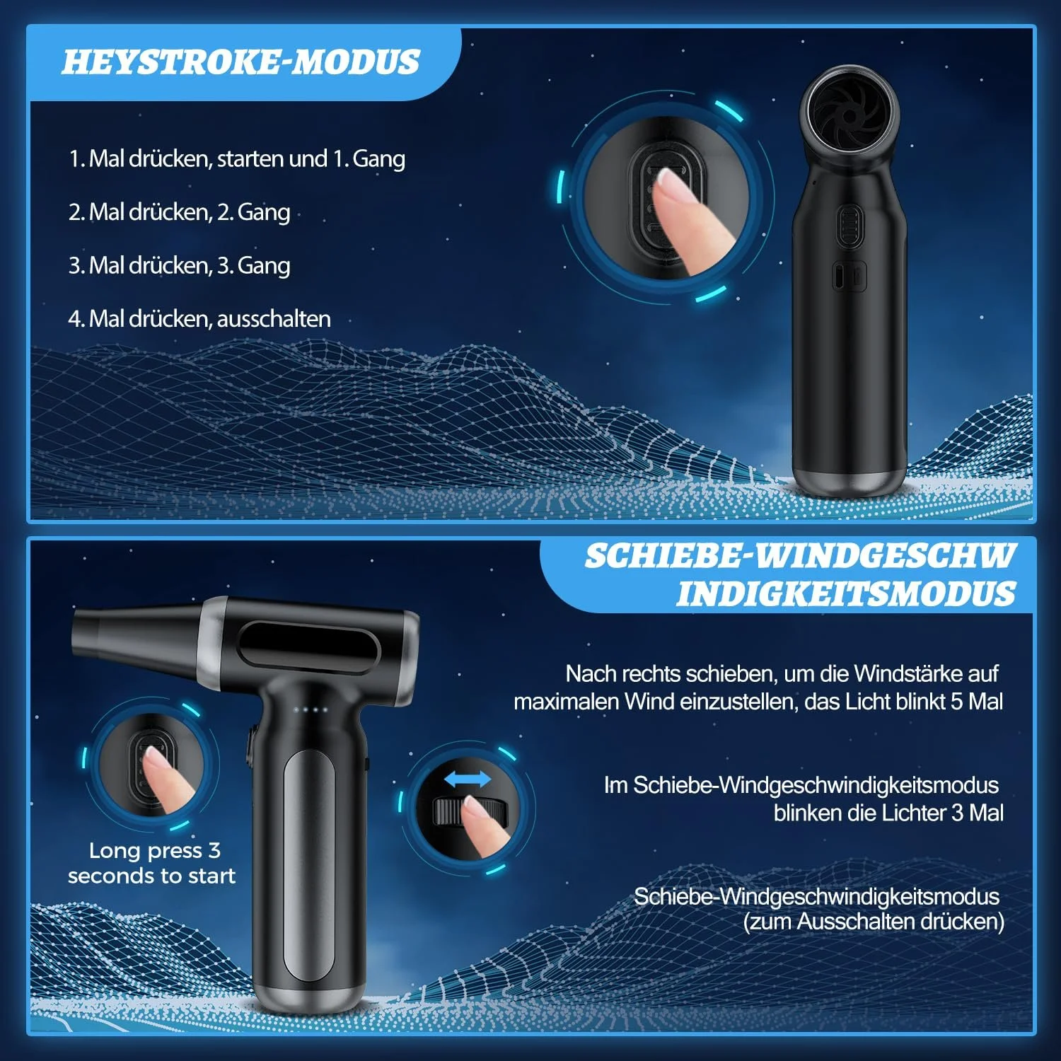 Электрическая воздуходувка 200,000 RPM 3 скорости 10,000 mAh для чистки ПК и электроники, фото №4