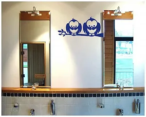 Наклейка на стіну Дві сови на гілці synthetic.ua - Фото 1