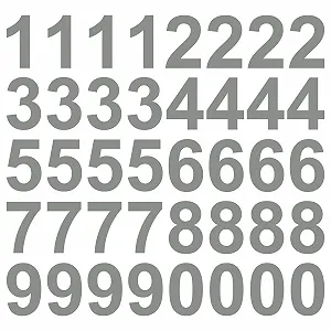 Наклейки Цифри kleb-Drauf 40 шт Висота 10 см Сірий матовий - Фото 1