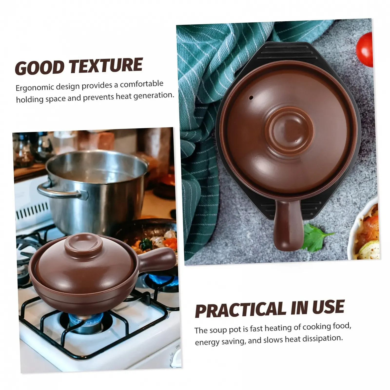 Ківш для запікання SOLUSTRE керамічний з кришкою набір, фото №7