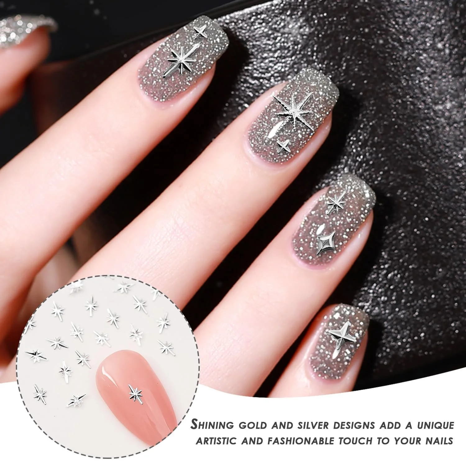 Зірка 400 шт. Золотистий, Сріблястий, фото №4