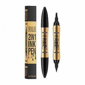 Мікроблейдинг олівець для брів 2-в-1 з підводкою для очей 4 Гострий Колір золотий - Фото 1