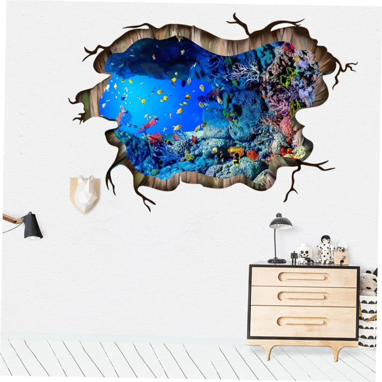 Наклейка на стену Veemoon Океан 3D Морские обитатели ПВХ Самоклеящаяся, фото №6 Наклейка на стену Veemoon Океан 3D Морские обитатели ПВХ Самоклеящаяся, фото №6