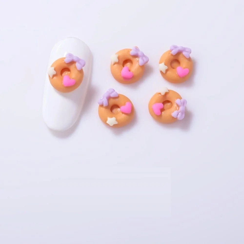Украшения для ногтей Qbodp Имитация еды 50 шт. Пончик оранжевый, фото №1 Украшения для ногтей Qbodp Имитация еды 50 шт. Пончик оранжевый, фото №1