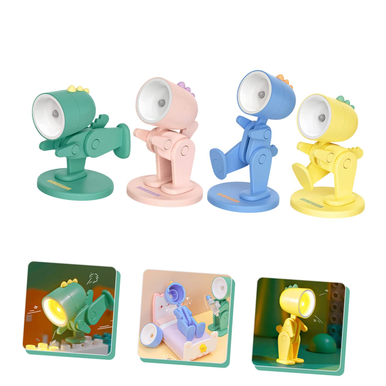 Мини-настольная лампа UKCOCO Dinosaur Aesthetic Night Light Animal Light Mini Night Light LED Light Up Child из пластика ABS и PVC упаковка из 12 шт., фото №5
