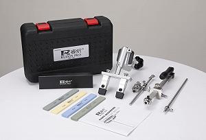 Точилка для ножів PRO RX-009 професійна кухонна з нержавіючої сталі з поворотним механізмом 360 градусів та 4 точильними каменями synthetic.ua - Фото 1