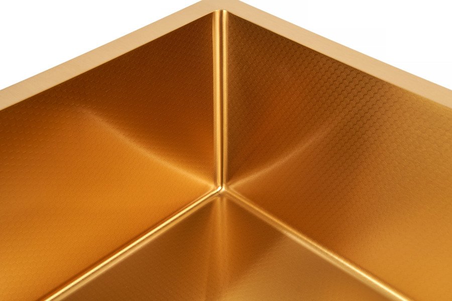 Золота мийка для кухні з декором нержавіюча під стільницю Nett NGS-5045, фото №4