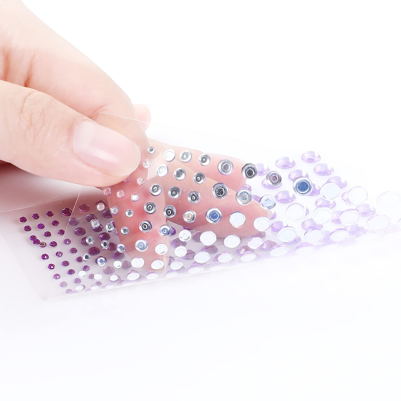 Самоклеящиеся блестящие камни AiQInu, 16 цветов, 3600 штук, разные размеры 2/3/4/5/6 мм, блестящие камни для DIY поделок, открыток, лица, украшения ногтей, фото №4