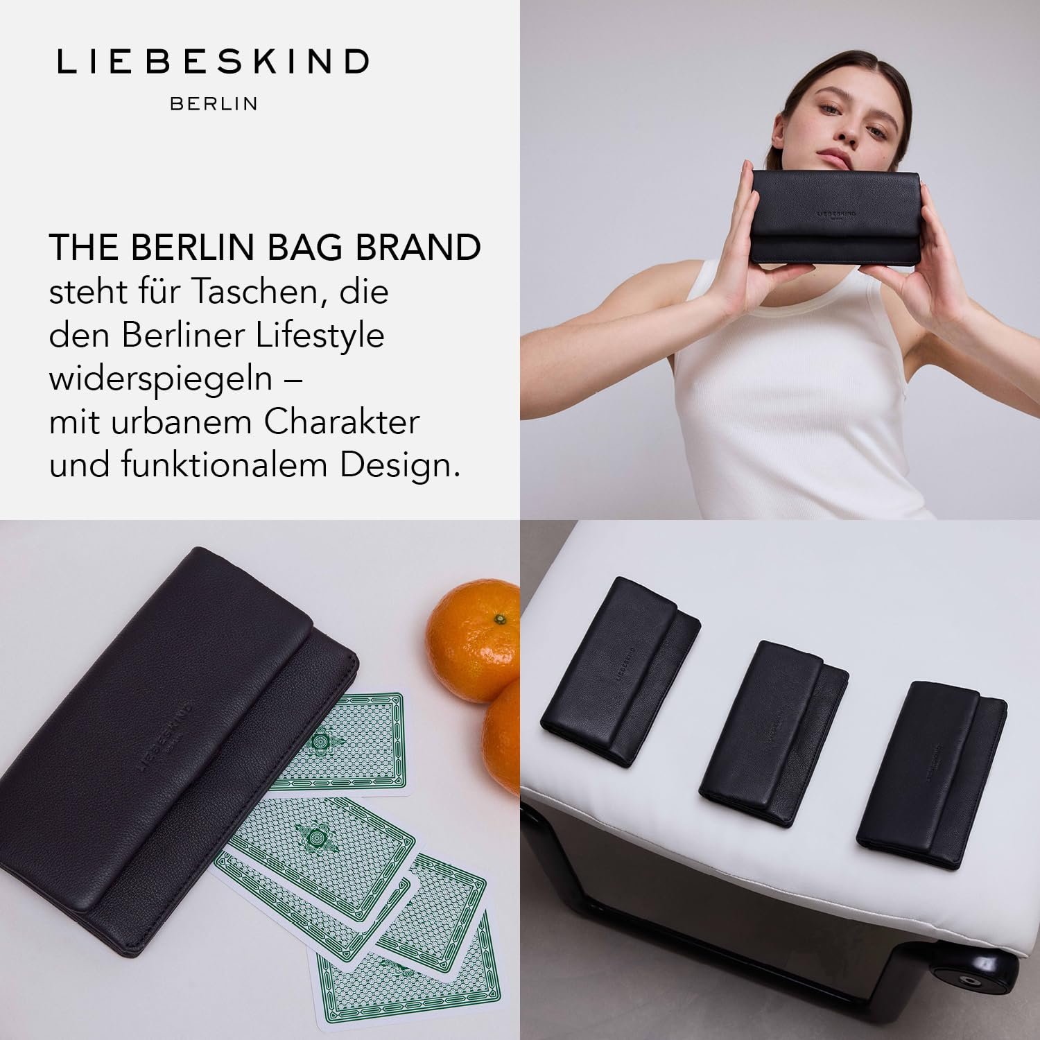 Кошелек Liebeskind Berlin Slam Кожаный Женский Большой много места Черный, фото №6