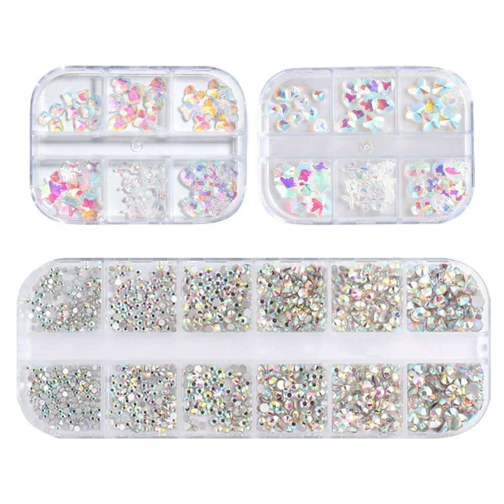 Различные формы Стразы для ногтей AB Камни для ногтей Хрустальные украшения для ногтей Подвески с плоским дном Стекло для ногтей Макияж Одежда Обувь, фото №1