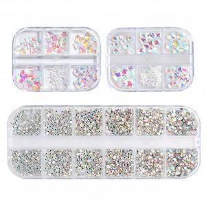 Різні форми Камінці для нігтів Кришталеві Підвіски з плоским дном Скло для нігтів - Фото 1