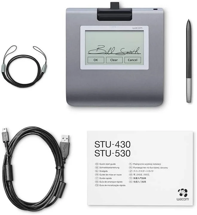 Графический планшет для цифровой подписи Wacom STU-430 / 2540 LPI / 200 PPS / Серый, фото №5