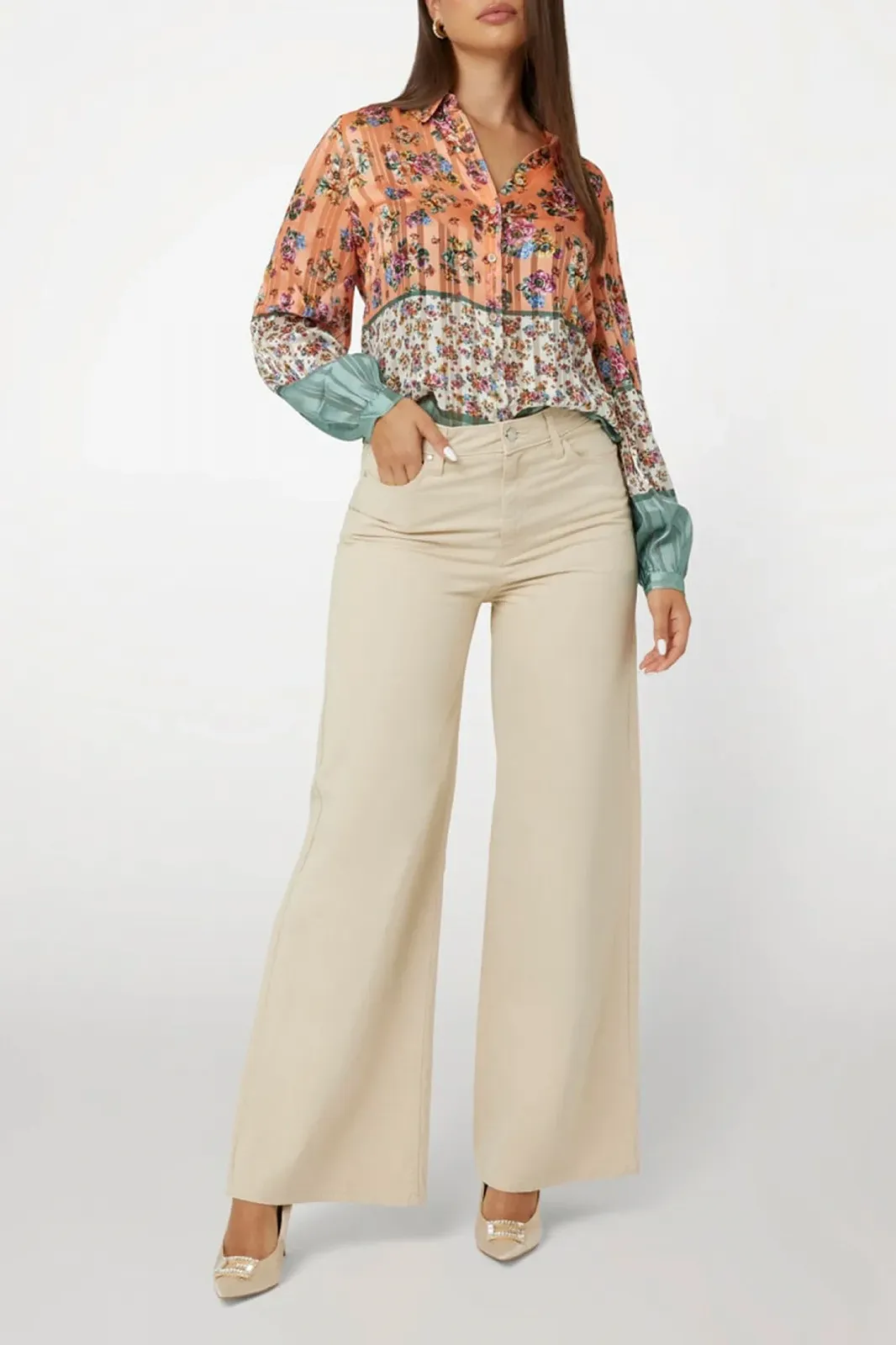 Женская блуза GUESS JEANS / Оранжевая / Размер S, фото №5