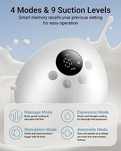 Молокоотсос Bear Electric Portable Hands-Free 4 режима 9 уровней 2 шт. synthetic.ua - Фото 1