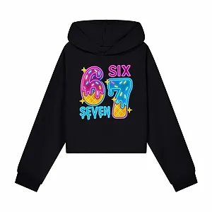 Худи с мемом 67 Y2K Длинный рукав Толстовка с капюшоном с принтом 67 Худи Повседневный Свободный свитшот Уличный пуловер для мальчиков и девочек Модная куртка - Фото 1