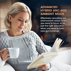 Наушники CREATIVE Outlier Pro True Wireless IPX5 Вставные Защита от пота ANC Hybrid Ambient Mode Беспроводная зарядка Bluetooth 5.2 60 часов батареи synthetic.ua - Фото 1