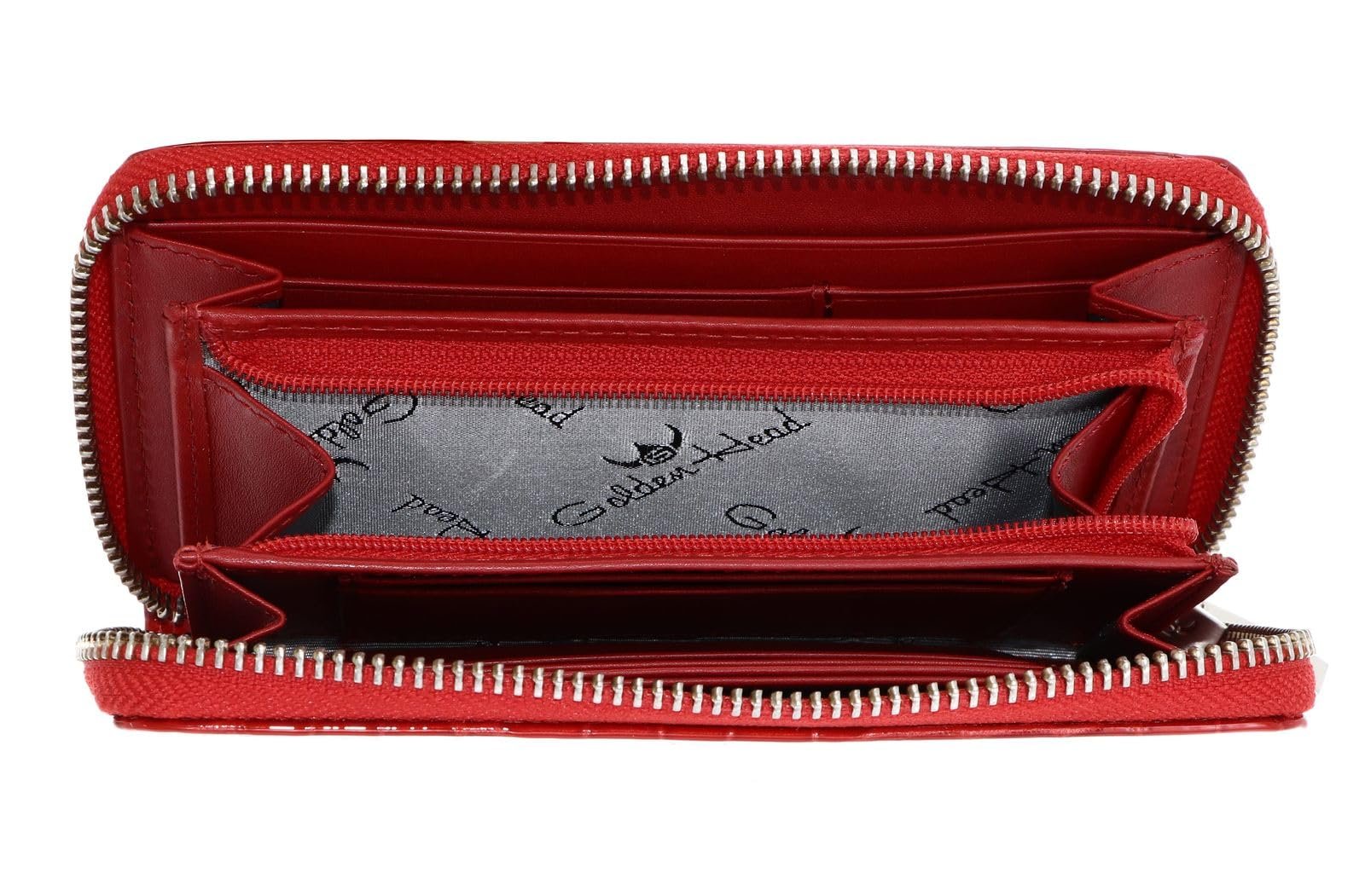 Кошелек кожаный Golden Head Cayenne RFID 15 см, вишневый, кошелек для монет, фото №4