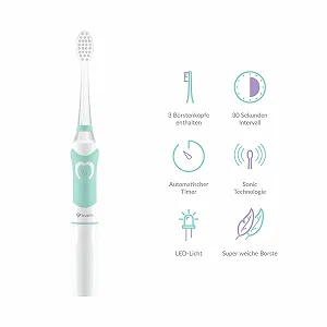 Звукова зубна щітка TrueLife SonicBrush Kid G для дітей 5-9 років таймер м'яка щетина 30 наклейок LED-підсвічування на батарейках компактний дизайн synthetic.ua - Фото 1