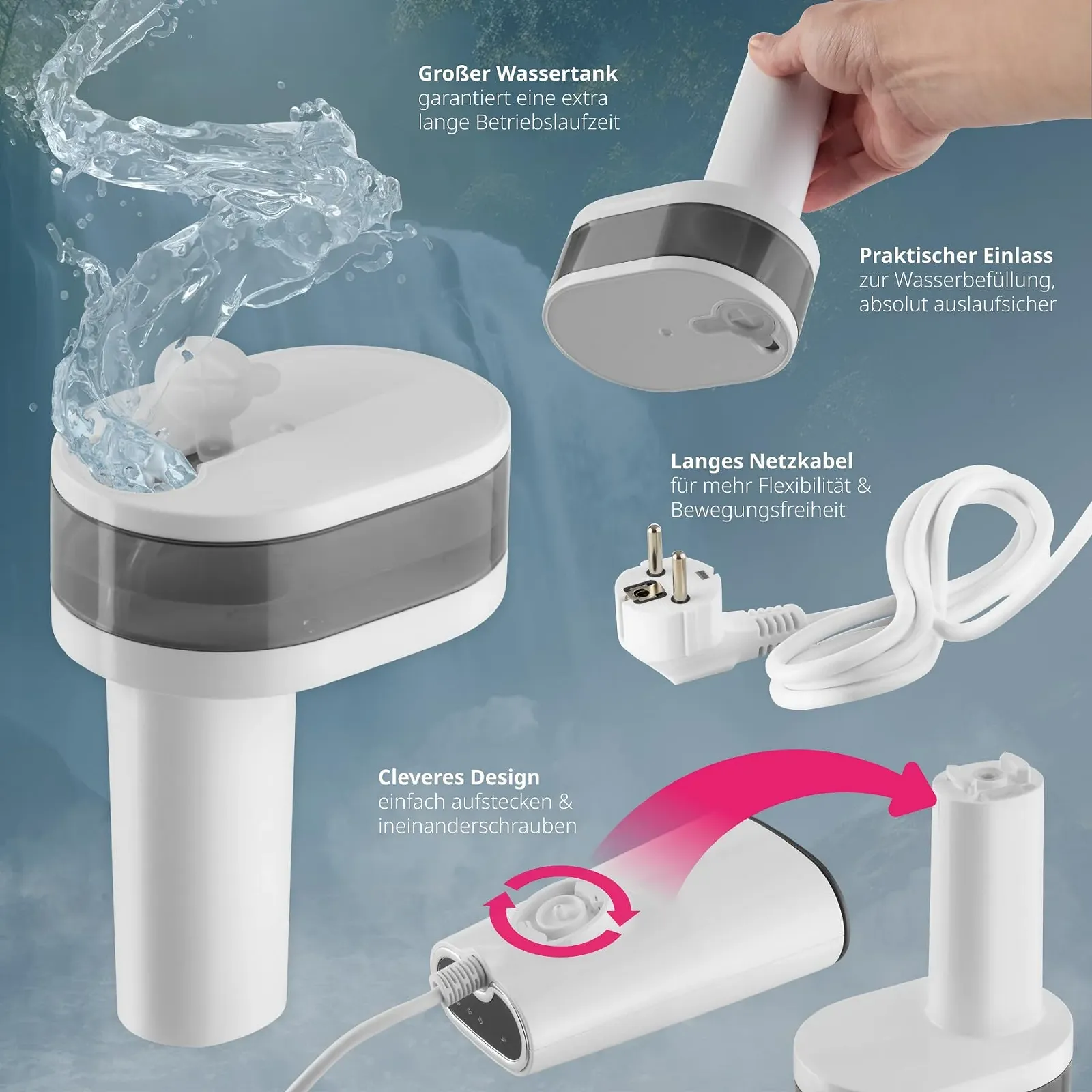 Вертикальний відпарювач tectake® 4 режими 370 мл, фото №5